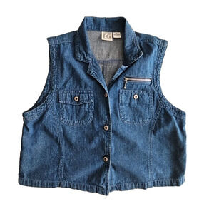 Field Gear Jacket Women's Size Medium Petite‎ Sleeveless Denim Countrycore